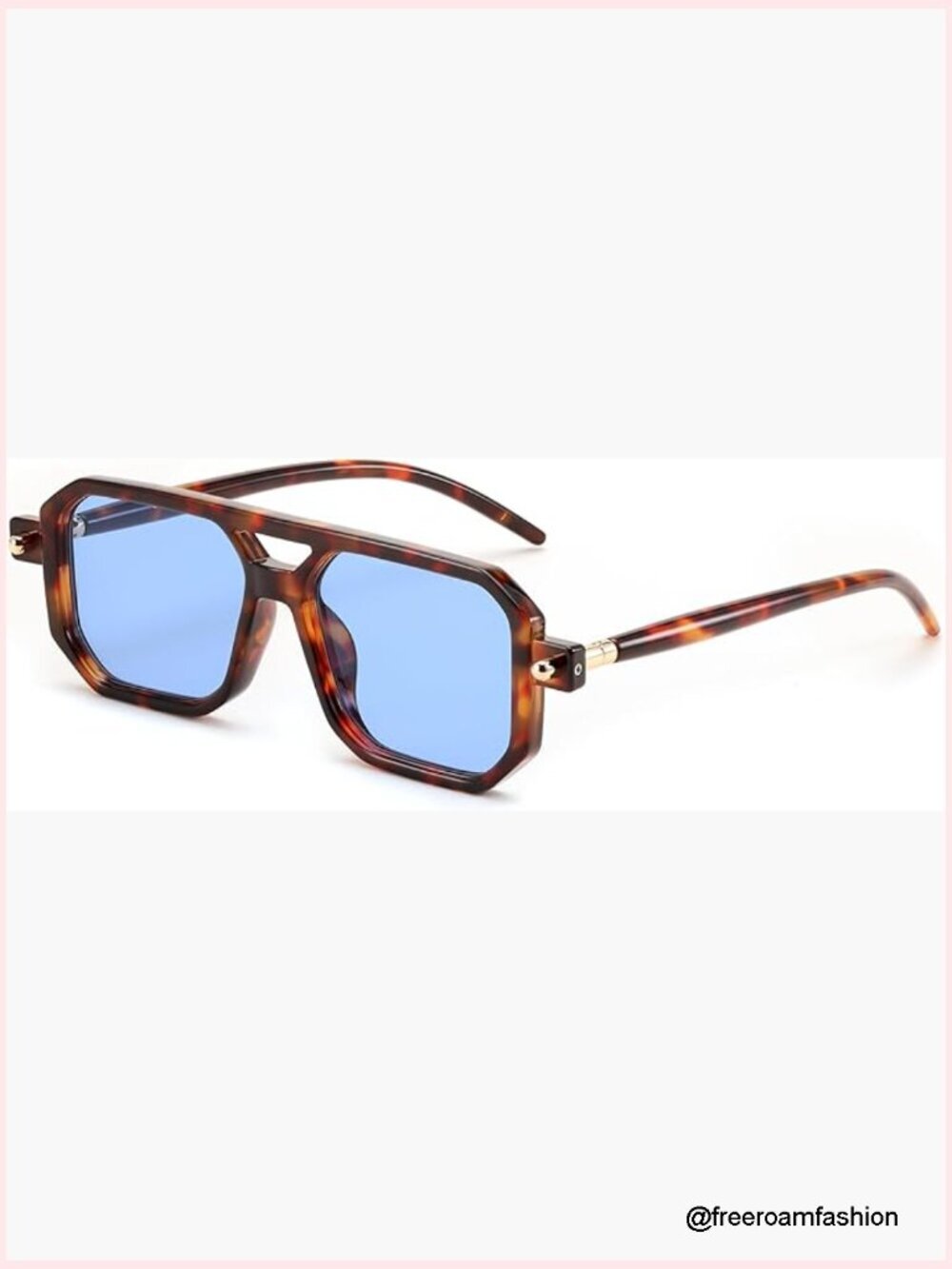 Vintage Square 70s Flat Aviator Sunglasses Retro UV400